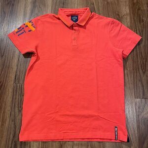 Spykar Slim Fit Red Stretch Cotton Short Sleeve Polo Shirt Cotton Men's Size L